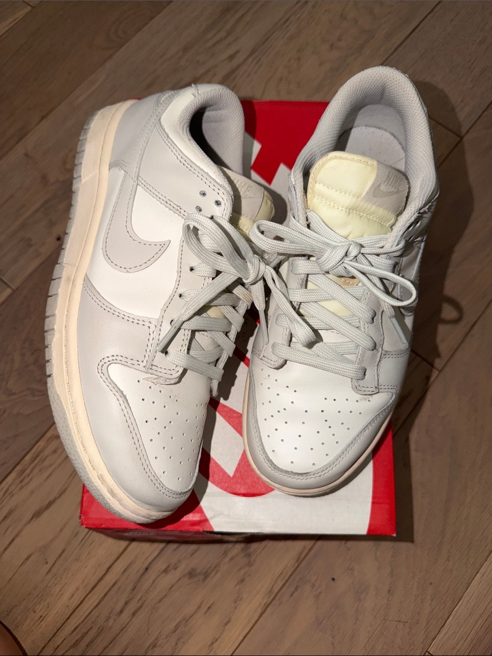 Nike Youth Low-Top Sneakers in White and Cream